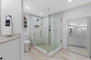 Condo, Multiple Beds (Oceanwalk 15-202) | Bathroom | Hair dryer, towels, soap, shampoo