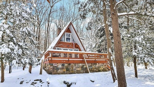 Cozy A-Frame ~ Lake Access • Game Room • EV • FirePit • Pets