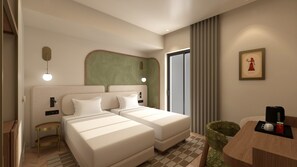 Chambre supérieure, 2 lits jumeaux, balcon