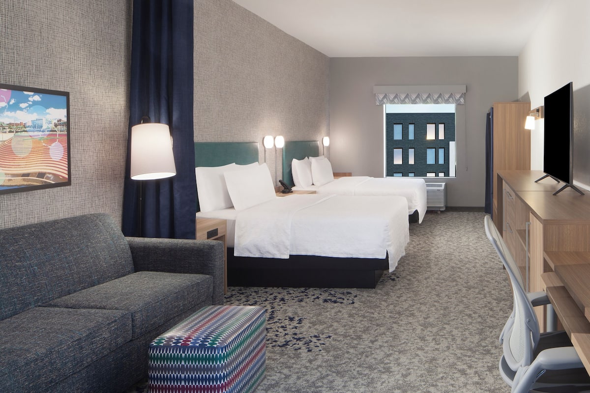 Studio Suite, 2 Queen Beds | Desk, blackout drapes, iron/ironing board, free WiFi