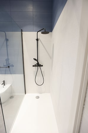 Dusche, Haartrockner, Bidet, HandtĂŒcher