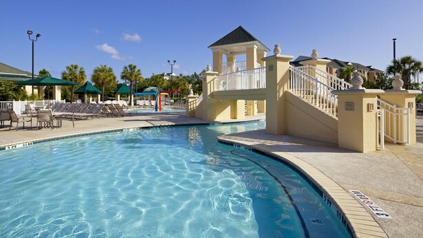 A swimming pool with lounge chairs and a gazebo. - Sheraton Broadway Plantation/2BR-2BA/Labor Day Weekend 08/29 - 09/01 (Myrtle Beach)