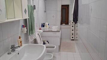 Haartrockner, Bidet, Handtücher, Seife