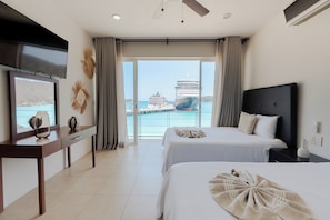 Suite, 2 Double Beds, Ocean View | 1 bedroom, in-room safe, individually furnished, laptop workspace