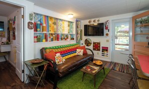 Living area - Grandma's Groovy Retro Lakefront Cabin near Branson and Silver Dollar City! (Reeds Spring)