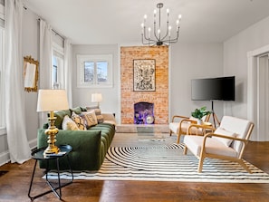 Smart TV, fireplace, video games