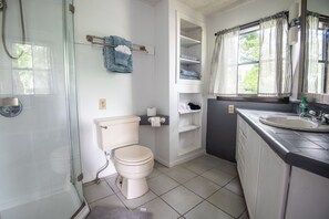 Dusche, Haartrockner, Handtücher