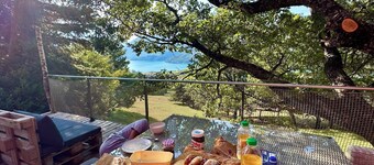 Unusual bus from Eden des Grisons, private Jacuzzi, view of Lac de Serre-Ponçon