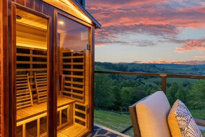 Terrace/patio - Serenity Villa: Luxurious Retreat with Hot Tub, Rooftop Deck & Mountain View's (Sharps Chapel)