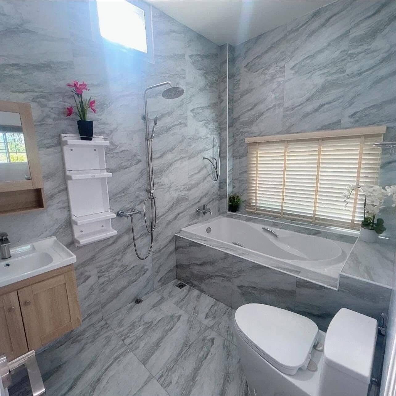 Shower, free toiletries, towels, soap