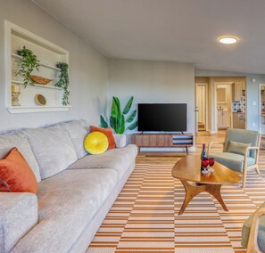 Smart TV, fireplace, video games, foosball