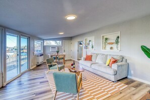 Smart TV, fireplace, video games, foosball