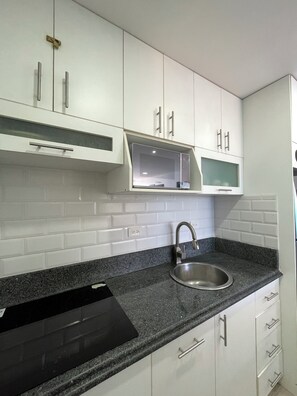 Fridge, microwave, stovetop, dishwasher