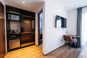 In-room safe, desk, laptop workspace, iron/ironing board