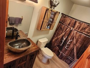 Shower, hair dryer, towels, toilet paper - Pocono Private lake setting with, Hot Tub, boat dock, fishing, Swimming, Canoe (Cresco)