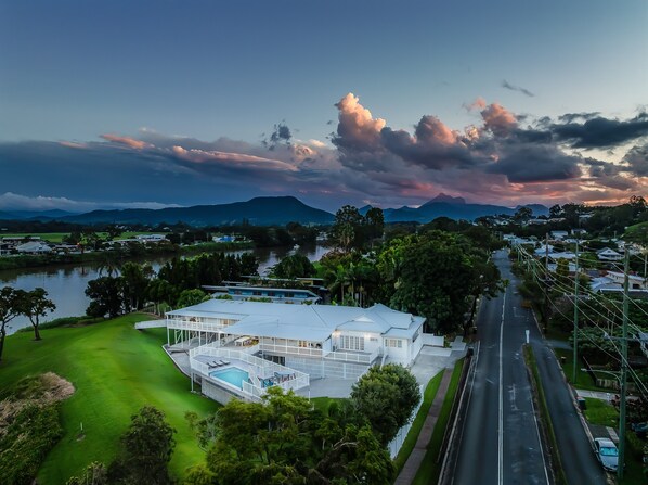 Front of property – evening/night