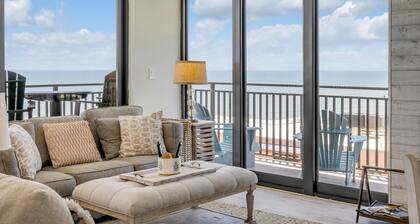 New dog-friendly Listing! Updated direct oceanfront 3/2 with spacious balcony and heated pool