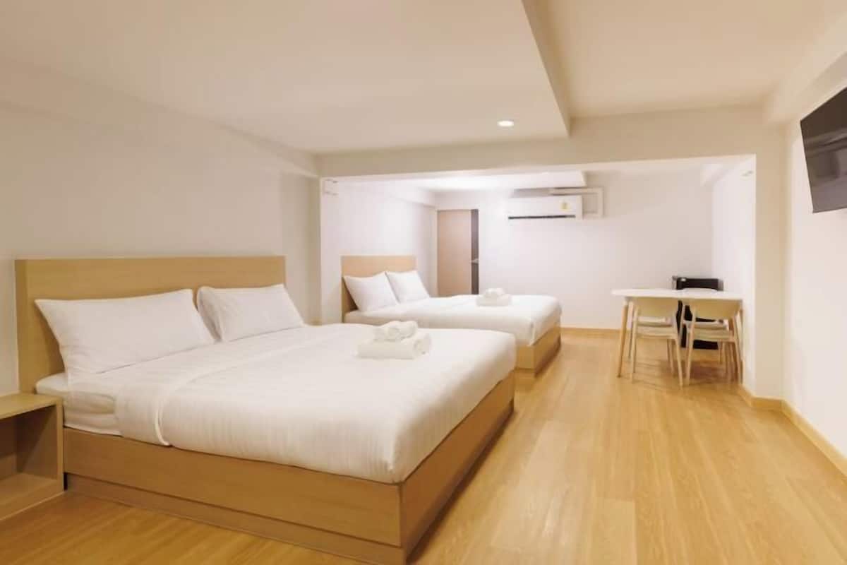 Minibar (free items), in-room safe, desk, laptop workspace