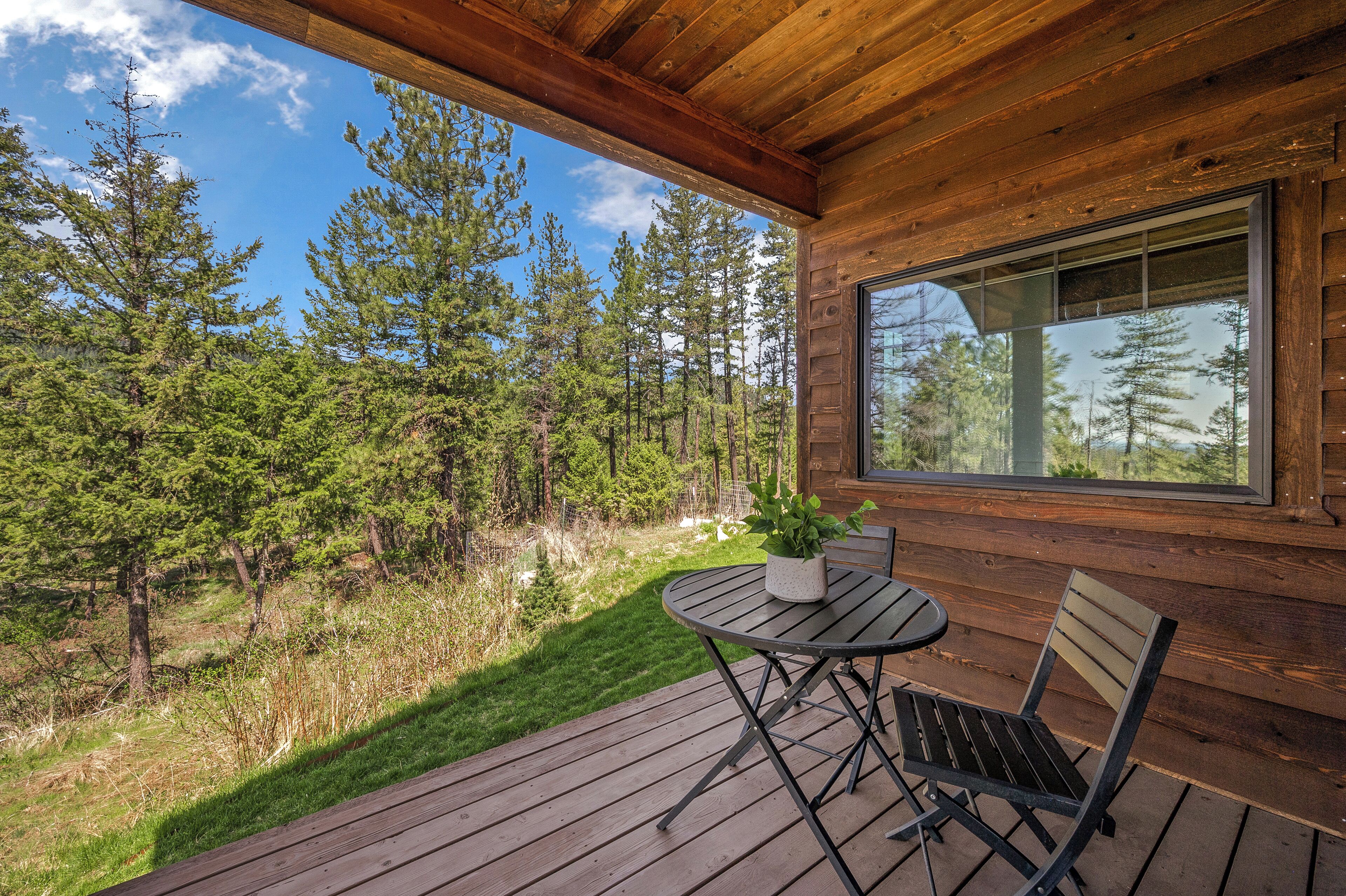 Perfect morning reading spot! Private coffee deck off the master bedroom