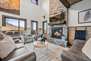 Smart TV, fireplace, video games