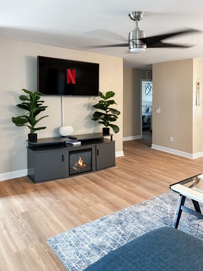 Smart TV, fireplace