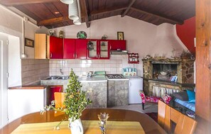 Fridge, stovetop, cookware/dishes/utensils