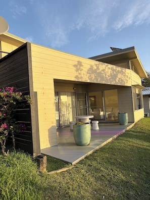 Terrace/patio - Yallumbee, Seal Rocks - Modern, Private Beach House In Prime Location (Seal Rocks)