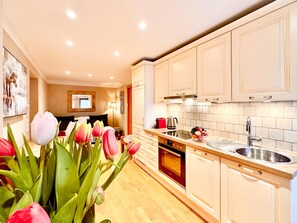 Fridge, oven, stovetop, dishwasher