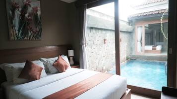 Villa, 2 Bedrooms, Private Pool | Minibar, desk, laptop workspace, blackout drapes