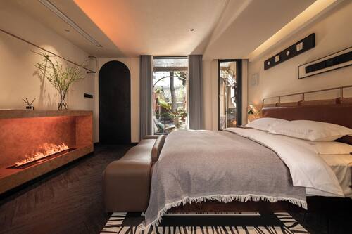 Doppia Luxury, vista giardino | Biancheria da letto di alta qualità, copriletto in piuma