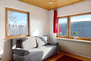 TV, stereo - Apartment 'Haus Wintersonne - FeWo Auerhahn' with Shared Garden, Balcony and Wi-Fi (Feldberg)