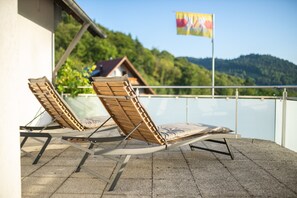 Terrace/patio - Baßler Schlossblick Apartment with Private Terrace, Balcony and Wi-Fi (Kappelrodeck)