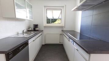 Kühlschrank, Mikrowelle, Herdplatte, Geschirrspüler