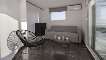 Comfort Apartment, 2 Bedrooms, Sea View | Living area | 24-inch TV with digital channels