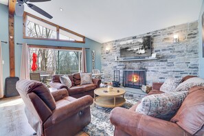 TV connectée, cheminée