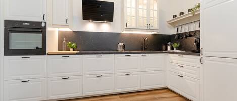 Fridge, oven, stovetop, dishwasher