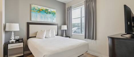 2 bedrooms, desk, iron/ironing board, travel cot