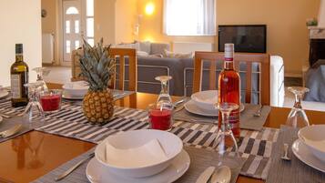 Family Villa, 4 Bedrooms, Private Pool | Living area | 40-inch TV with digital channels