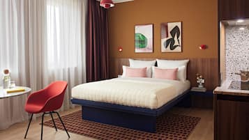 Basic-studiolejlighed | Premium-sengetøj, minibar, pengeskab på værelset