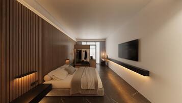 1 bedroom, Egyptian cotton sheets, premium bedding, down comforters