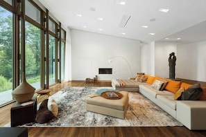TV, fireplace, offices