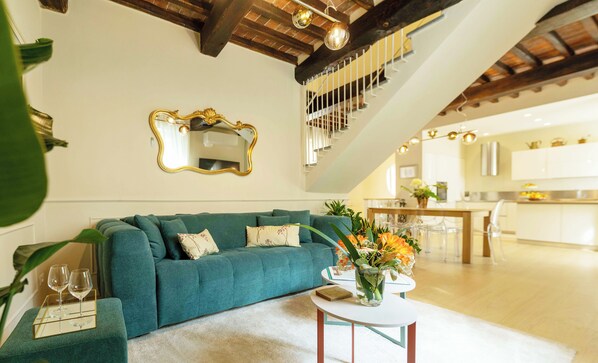 Smart TV, DVD player, foosball, books