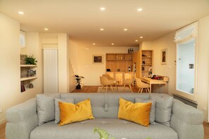 Smart TV, DVD player, table football, books