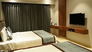 In-room safe, desk, laptop workspace, iron/ironing board