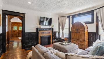 Smart TV, foosball, table tennis, books