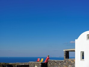 Guests can enjoy breathtaking ocean views from the balcony.