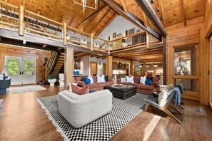 TV, fireplace - Private Luxe Retreat on Etowah River Peninsula (Dahlonega)