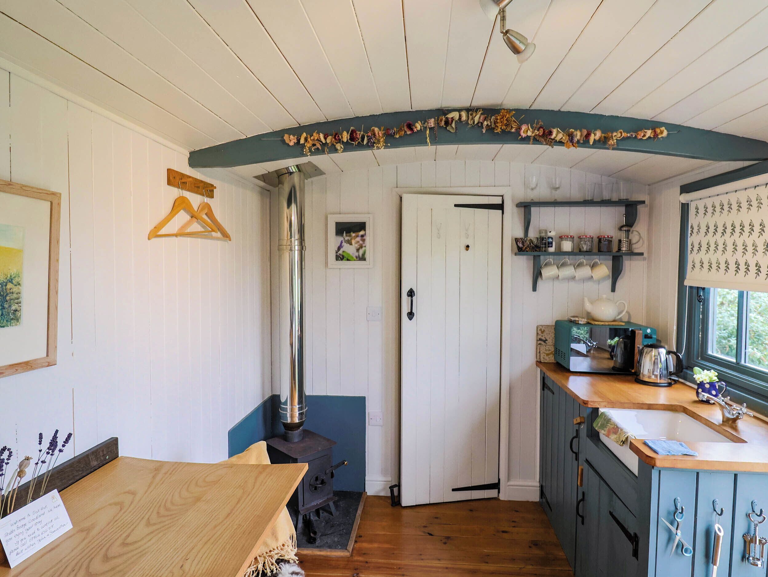 Fridge, toaster, cookware/dishes/utensils