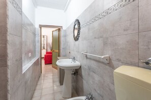 Shower, bidet, towels
