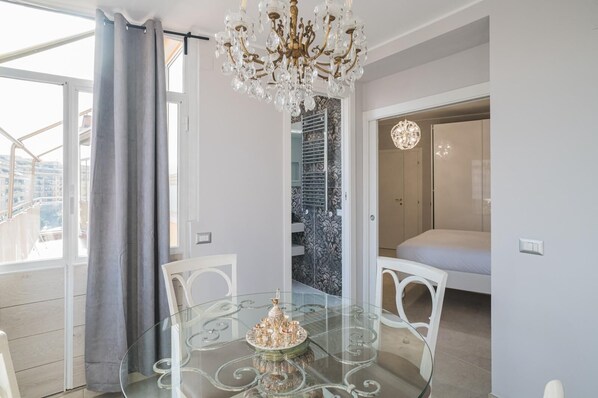 Suite, balcon, vue ville